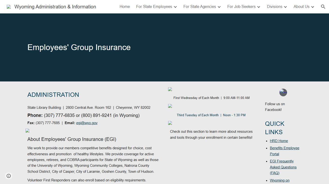 Wyoming Administration & Information - Group Insurance